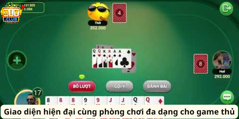 Tiến Lên Miền Nam HitClub – Trải Nghiệm Đấu Bài Đỉnh Cao Giao diện hiện đại cùng phòng chơi đa dạng cho game thủ